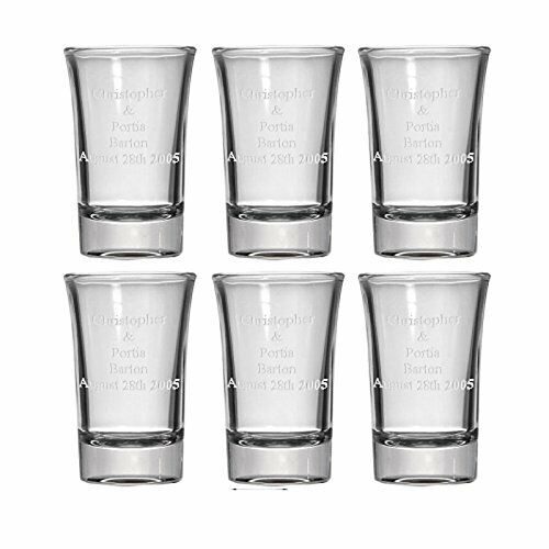 Personalized Set Of 6 Shot Glasses (1.5oz) Free Engraving Groomsman & Bridesmaid