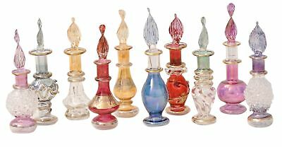 Egyptian Perfume Bottles Set/ 10 Hand Blown Decorative  Glass Vials H: 2...